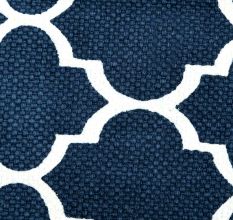 Blue Double Twisted Cotton Diamond Printed And Solid Rug