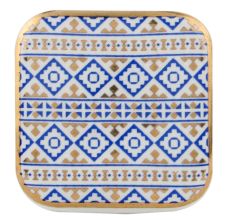 Royal Blue Golden Design Square Ceramic Dresser Knob
