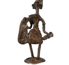 Handcrafted Black Brass Dhokra Tribal Women Statue