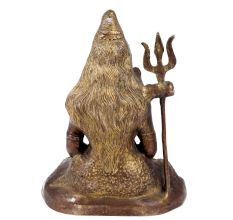 Handmade Brown Brass Lord Shiva Meditation Statue