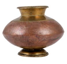 Copper And Golden Ganga Jamuna Pot