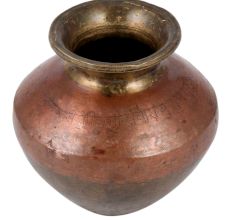 Handmade Brown Gold Ganga Jamuna pot