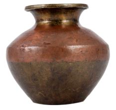 Handmade Brown Gold Ganga Jamuna pot