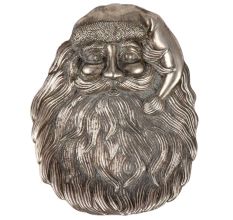 Handmade Black Brass Santa Clause Ornament or Wall Hanging