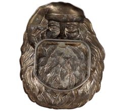 Handmade Black Brass Santa Clause Ornament or Wall Hanging