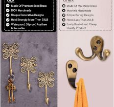 Black Brass Single Flower Hook Hand Engraved Design