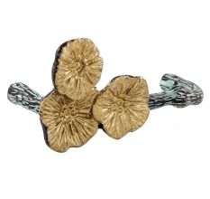 Multicolored Brass Door Handle Handcrafted Branch And Flower Design