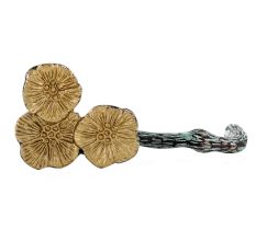 Multicolored Brass Door Handle Handcrafted Branch And Flower Design