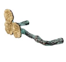 Multicolored Brass Door Handle Handcrafted Branch And Flower Design