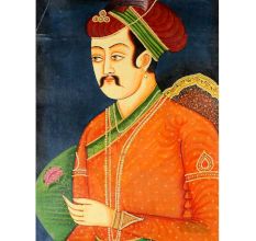 Mughal Emperor Miniature Canvas Painting