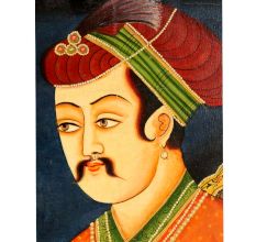 Mughal Emperor Miniature Canvas Painting
