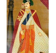 Old Standing Indian Emperor Canvas Painting