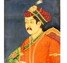 Noble Indian Mughal Painting Holding A Flower