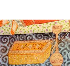 Indian Munhall Painting Of Maharani With a Hookah
