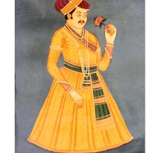 Mughal Emperor Miniature Canvas Painting