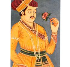 Mughal Emperor Miniature Canvas Painting