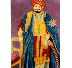 Early Canvas Painting Of Indian Emperor