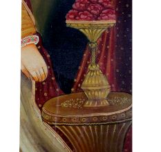 Canvas Painting Of Indian Maharaja Standing Wearing A Long Robe