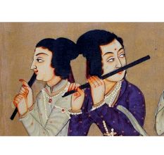 Canvas Painting Of 4 Women Playing Flutes