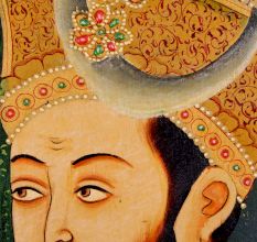 Mughal Painting Of Emperor Canvas Painting