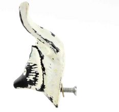 Cream Fox Face Distressed Iron Cabinet Knobs