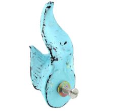 Turquoise Fox Face Distressed Iron Cabinet Knobs