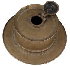 Old Round Solid Brass Ink Pot