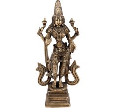 Black Brass Standing Laxmi Statue