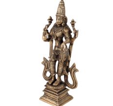 Black Brass Standing Laxmi Statue
