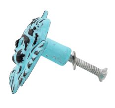 Turquoise Angel Distressed Iron Cabinet Knob