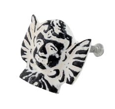 White Angel Distressed Iron Cabinet Knob