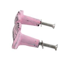Baby Pink Feather Distressed Iron Handles
