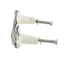 Cream Feather Distressed Iron Handles