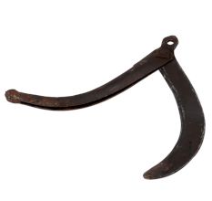 Primitive Brass Garden Tool With Dark Patina