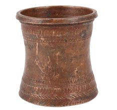 Religious Brass Panch PatraÂ Cup With Engraved Bands