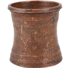 Religious Brass Panch PatraÂ Cup With Engraved Bands