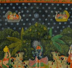 Pichwai Painting of Sharad Purnima Shreenathji