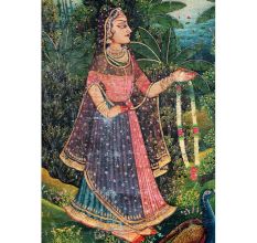 Radha Krishna Rajasthani Painting With Gopies