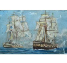 Canvas Painting Of French Ship Of The line At Sail