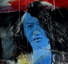 Modern Abstract Canvas PaintingÂ  With Women Face