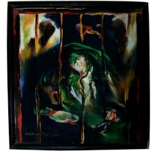 Canvas Painting Of Girl With Colorful Background
