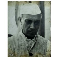 Vintage Photograph Of Jawaharlal Nehru First Prime Minister of India On Cardboard
