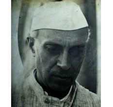 Vintage Photograph Of Jawaharlal Nehru First Prime Minister of India On Cardboard