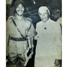 Old Photograph Of Pandit Jawaharlal Nehru with Flying Sikh Milkha Singh On Hardboard