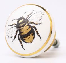 Golden Bumble Bee Flat Ceramic Cabinet knobs