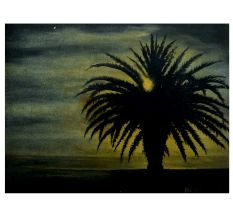 Canvas Painting Of Landscape Sunset Palm Tree