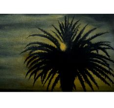 Canvas Painting Of Landscape Sunset Palm Tree