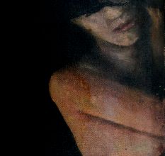 Canvas Painting OfÂ Nude Lady in Multicolor Background