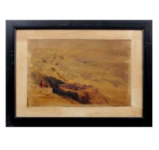 Village Landscape Painting On Canvas Long Shot View
