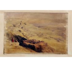 Village Landscape Painting On Canvas Long Shot View